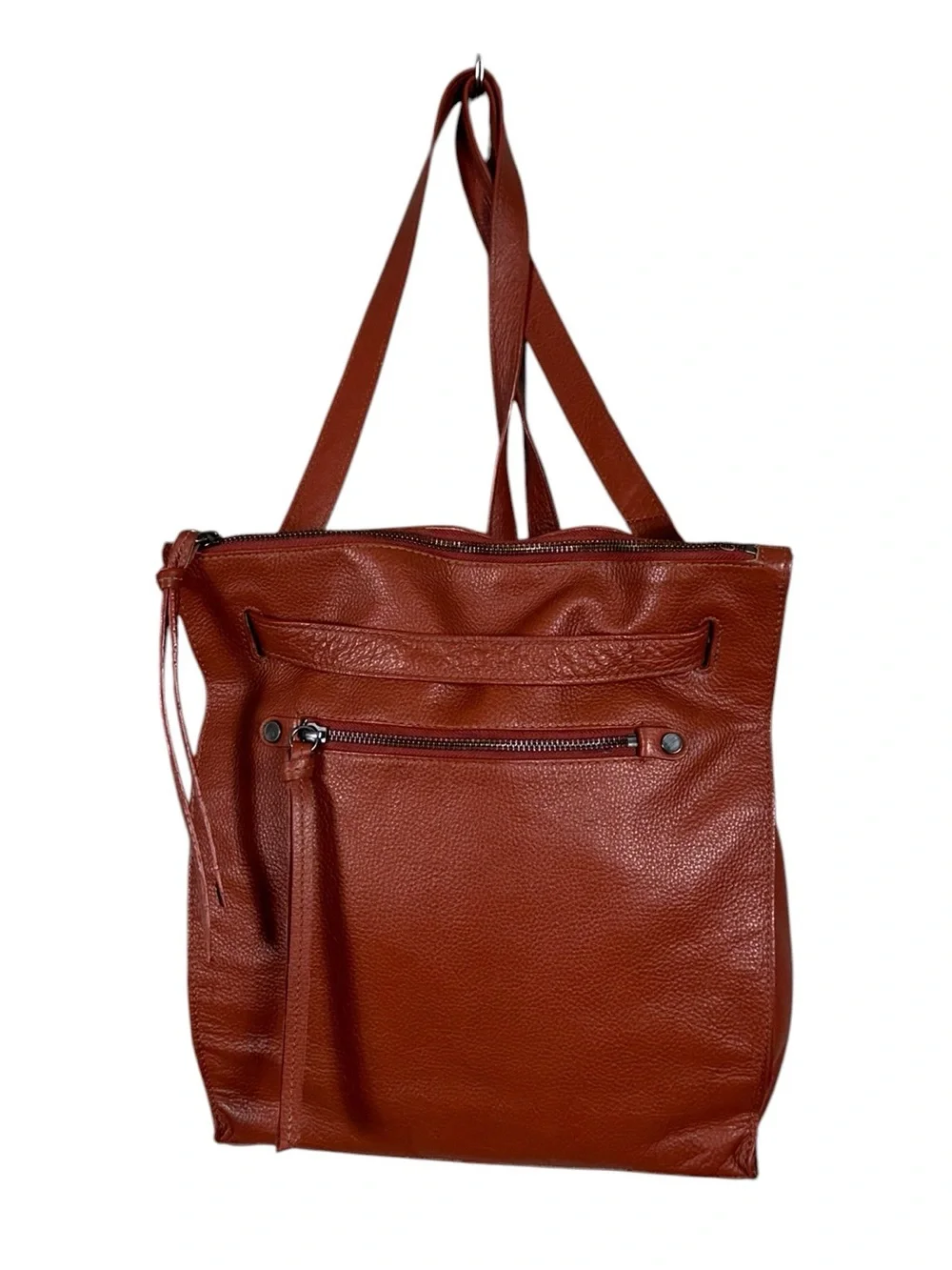 Kooba Brown Pebbled Leather BackPack Quiet Luxury Minimalist Academia Bohemian